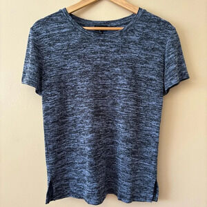 Wilfred| Aritzia| 'Divina' Casual Blue Heathered Blue/Dk Grey T-Shirt Sz Small